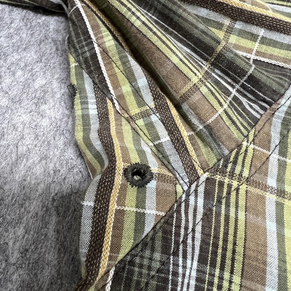 Ariat Pro Series Shirt Mens XL Green Brown Plaid Button Down Western Long Sleeve - Picture 9 of 16